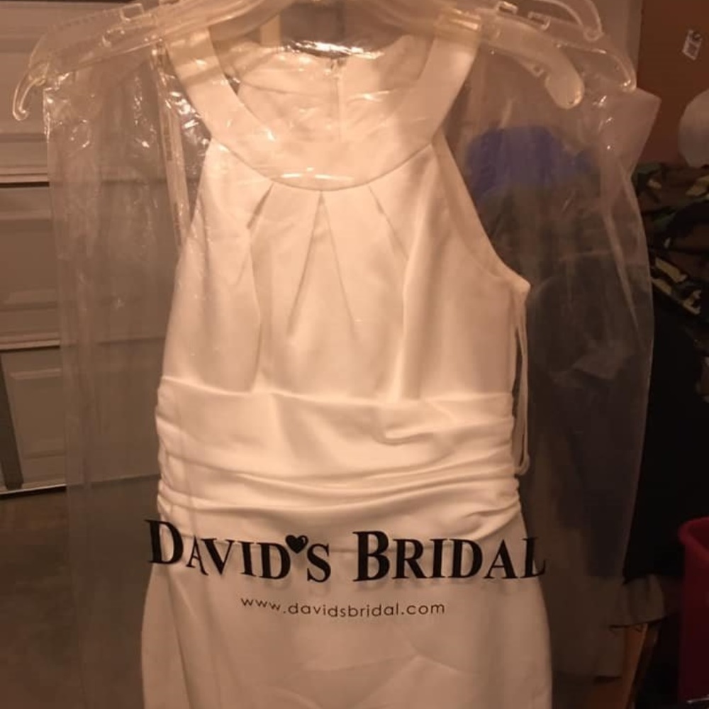 Davids Bridal Knee Length Wedding Dress